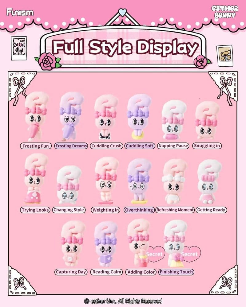 Esther Bunny Blind Box Mini Figures Little Vlog Bunny Face Series 6 cm Display (6)
