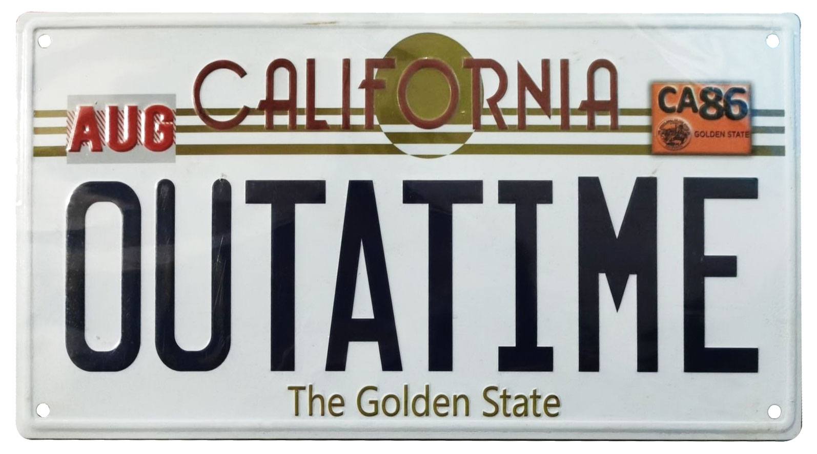 Back To The Future Metal Sign ´Outatime´ DeLorean License Plate Tin signs