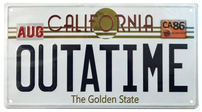 Back To The Future Metal Sign ´Outatime´ DeLorean License Plate Tin signs