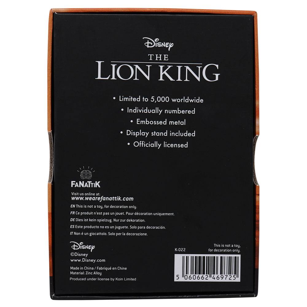 The Lion King Ingot Limited Edition Coins