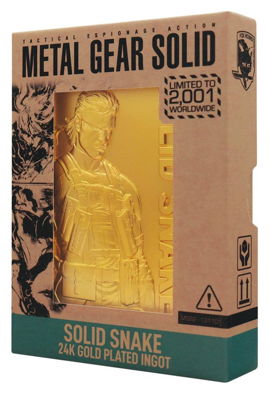 Metal Gear Solid 2 Ingot Snake 24k Gold Plated Limited Edition