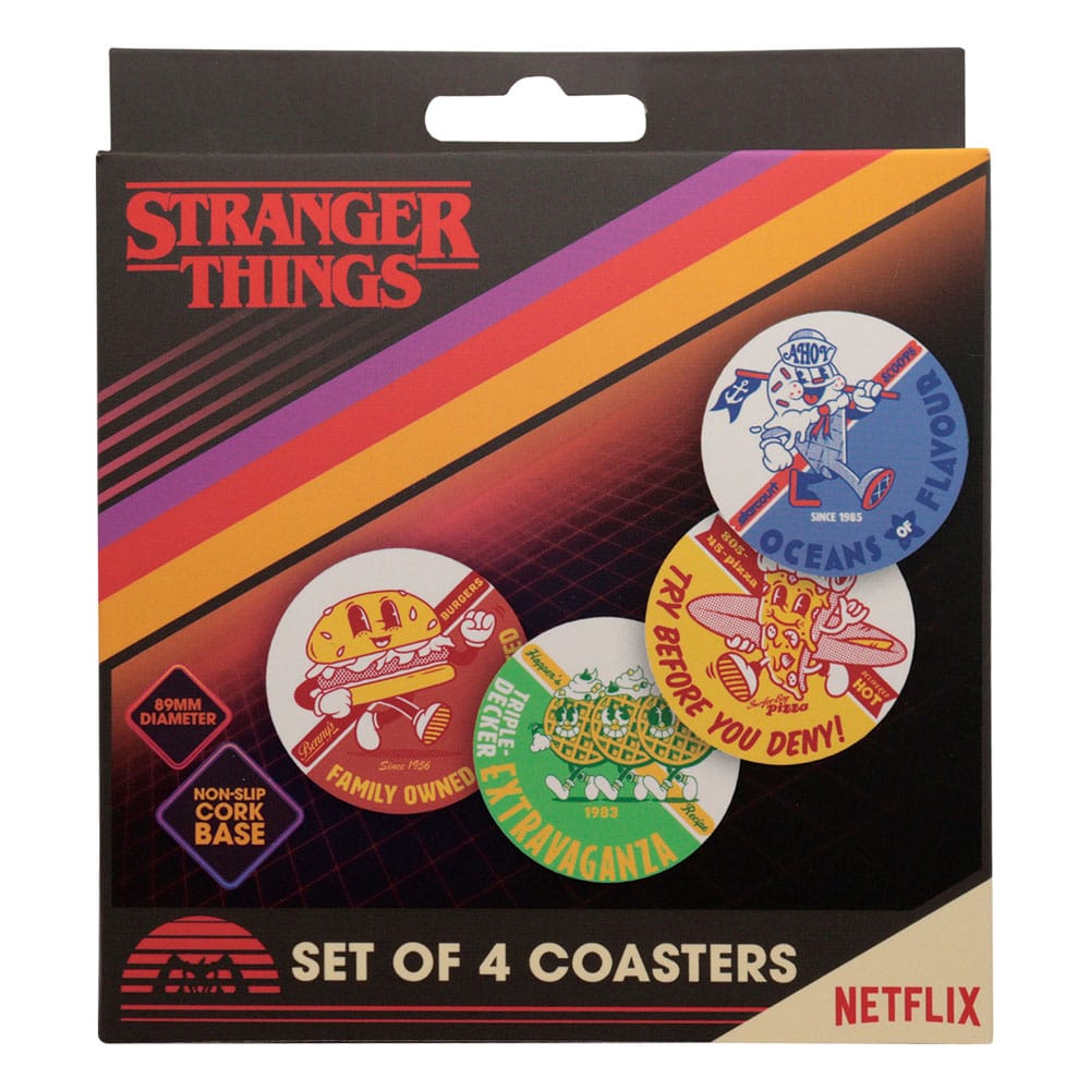 Stranger Things Coaster 4-Pack Glasses & Coasters