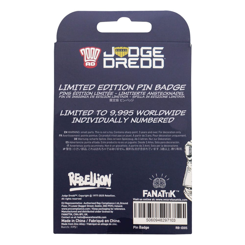 2000 AD Pin Badge Judge Dredd You're Next Punk Limited Edition