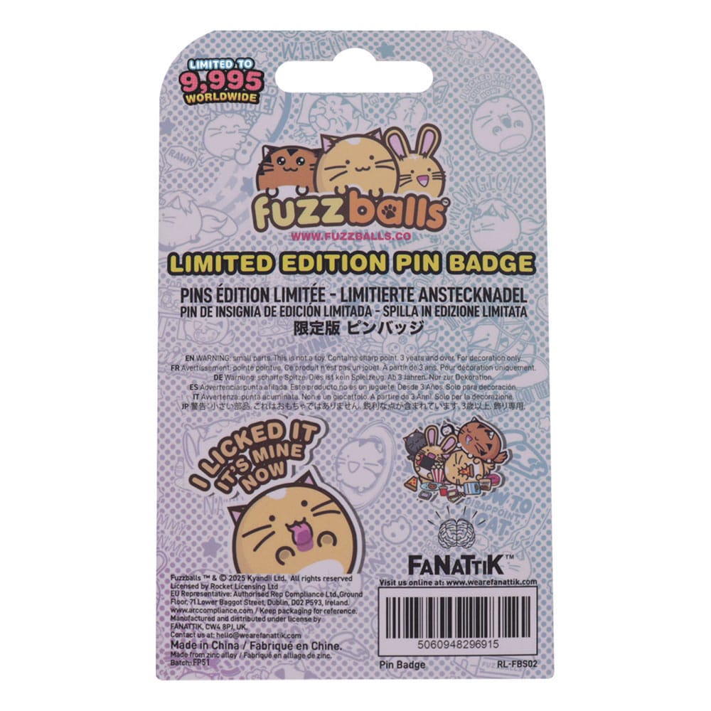 Fuzzballs Pin Badge Whisky Will Work 4 Treats Limited Edition