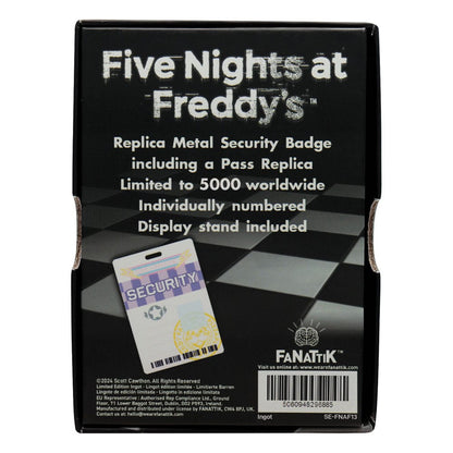 Five Nights at Freddy´s Replica Security Badge Antique Brass Edition