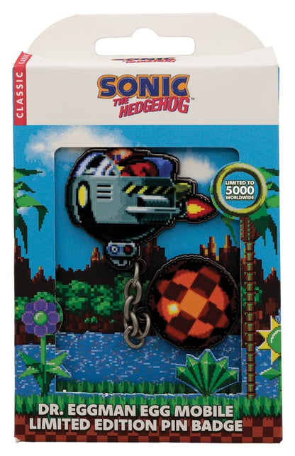 Sonic - The Hedgehog Pin Badge Dr. Eggman Egg Mobile Chained