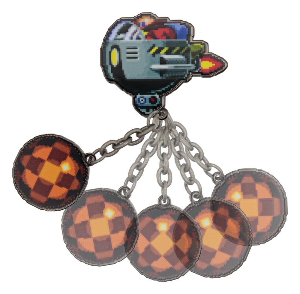Sonic - The Hedgehog Pin Badge Dr. Eggman Egg Mobile Chained