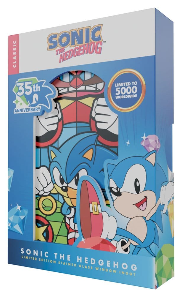 Sonic The Hedgehog Ingot Stained Glass Window Style 60 cm