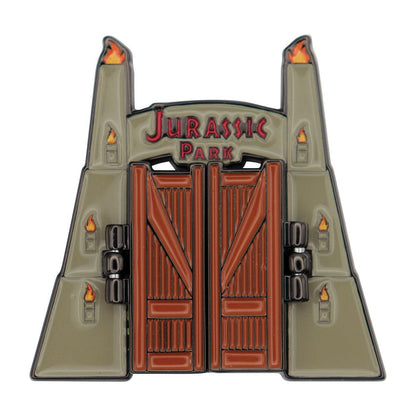 Jurassic Park Pin Badge Gates Hinged