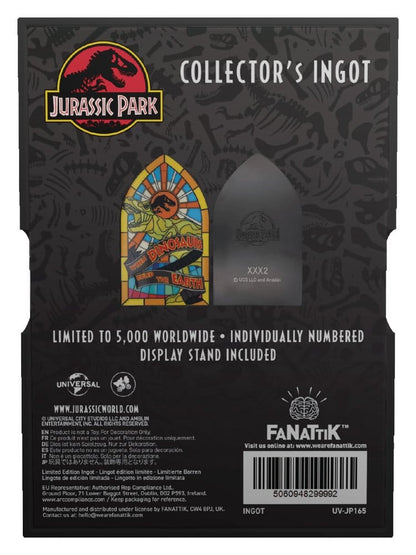 Jurassic Park Ingot Stained Glass Style Metal 11 cm