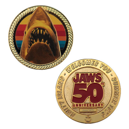 Jaws Collectable Coin 50th Anniversary 24k Gold Plated Limited Edition