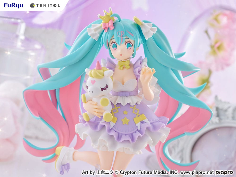 Hatsune Miku Tenitol PVC Statue Hatsune Miku Yumekawa Princess Lavender Ver. 21 cm