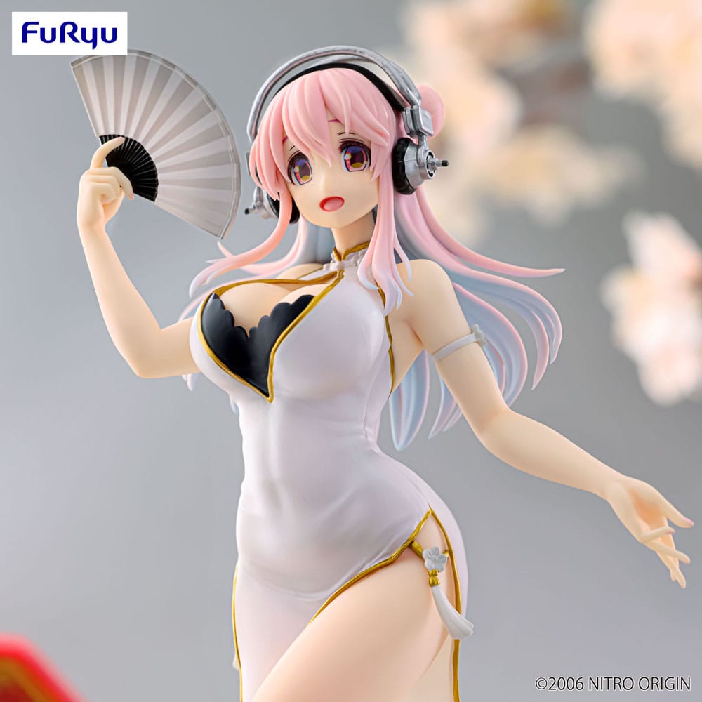 Super Sonico Trio-Try-iT PVC Statue White China Dress Ver. 21 cm Statues
