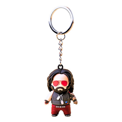 Cyberpunk 2077 Vinyl Keychain Johnny Silverhand Keyrings