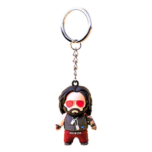 Cyberpunk 2077 Vinyl Keychain Johnny Silverhand Keyrings