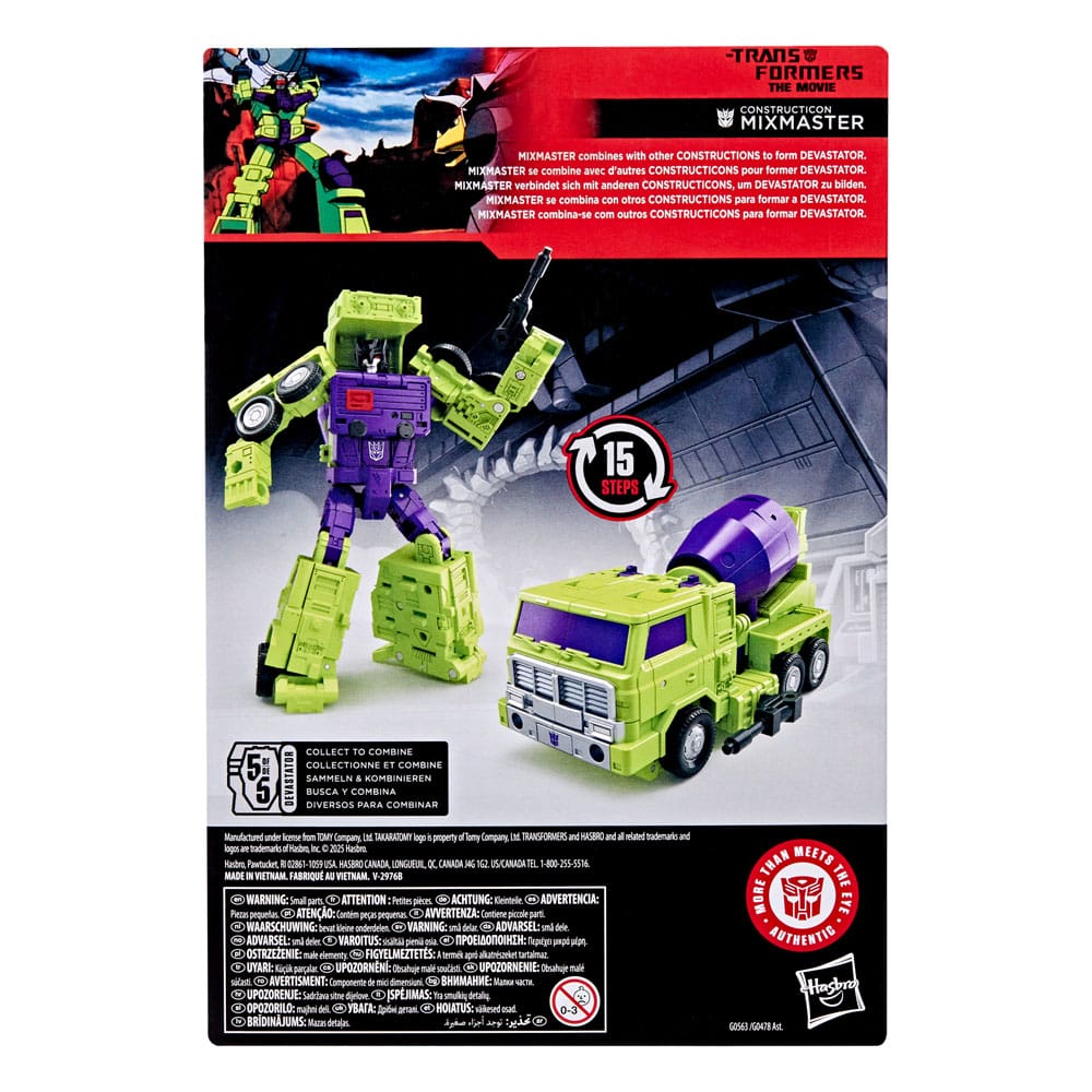 The Transformers: The Movie Studio Series Voyager Class Action Figure Constructicon Mixmaster 16 cm