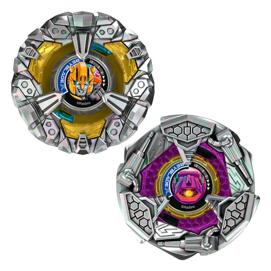 Beyblade X and Transformers Collab Bumblebee 3-60GP vs. Shockwave 5-80O