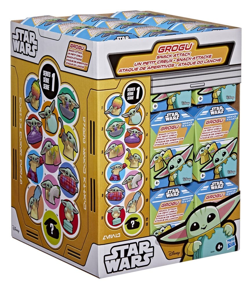 Star Wars Mini Figures 4 cm Grogu Snack Attack Series 1 Blind Box Display (24)