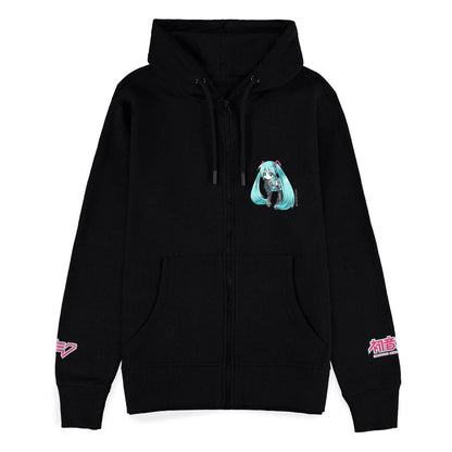 Hatsune Miku Zipper Hoodie Black Size XL Sweaters