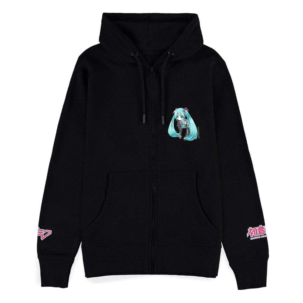 Hatsune Miku Zipper Hoodie Black Size XXL Sweaters
