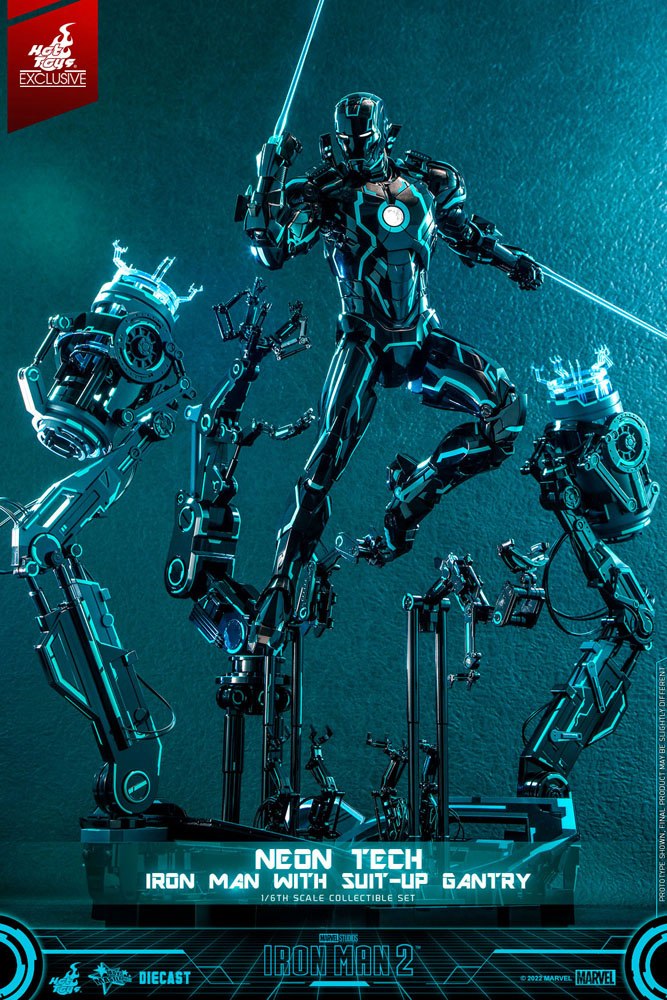 Iron Man 2 Action Figure 1/6 Neon Tech Iron Man with Suit-Up Gantry 32 cm Action figures