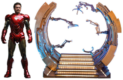 Marvel’s The Avengers Movie Masterpiece Diecast Action Figure 1/6 Iron Man Mark VI (2.0) with Suit-Up Gantry 32 cm