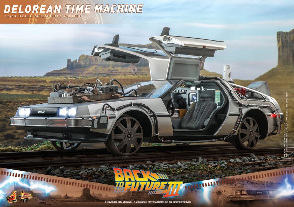Back to the Future III Movie Masterpiece Vehicle 1/6 DeLorean Time Machine 72 cm