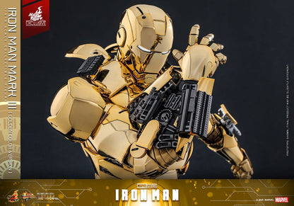 Iron Man Movie Masterpiece Diecast Action Figure 1/6 Iron Man Mark III (Gold Color Version) Hot Toys Exclusive 33 cm