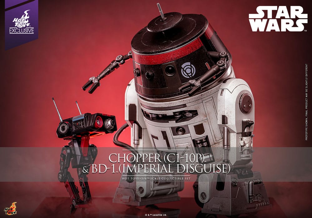 Star Wars Action Figure Set 1/6 Chopper (C1-10P™) & BD-1™ (Imperial Disguise) 18 cm & 8 cm Action figures 30cm