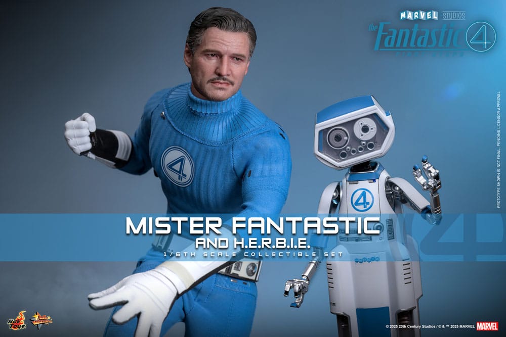 The Fantastic Four: First Steps Movie Masterpiece Action Figure 2-Pack 1/6 Mister Fantastic & H.E.R.B.I.E. 30 cm