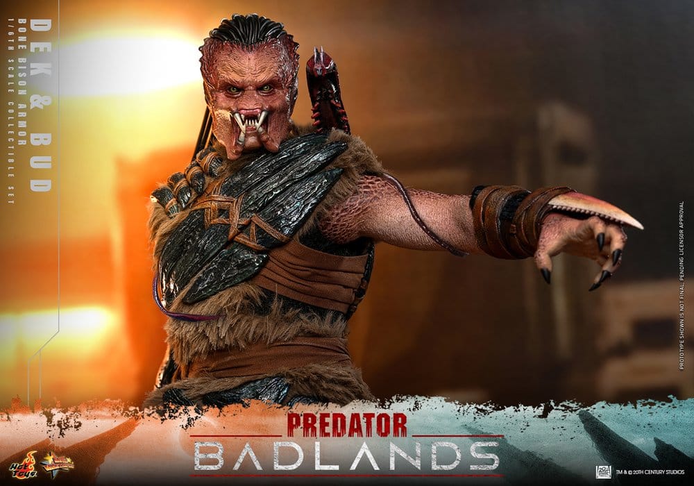 Predator: Badlands Movie Masterpiece Action Figures 2-Pack 1/6 Dek (Bone Bison Armor) and Bud 31 cm