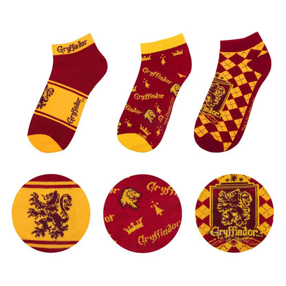 Harry Potter Ankle Socks 3-Pack Gryffindor Footwear