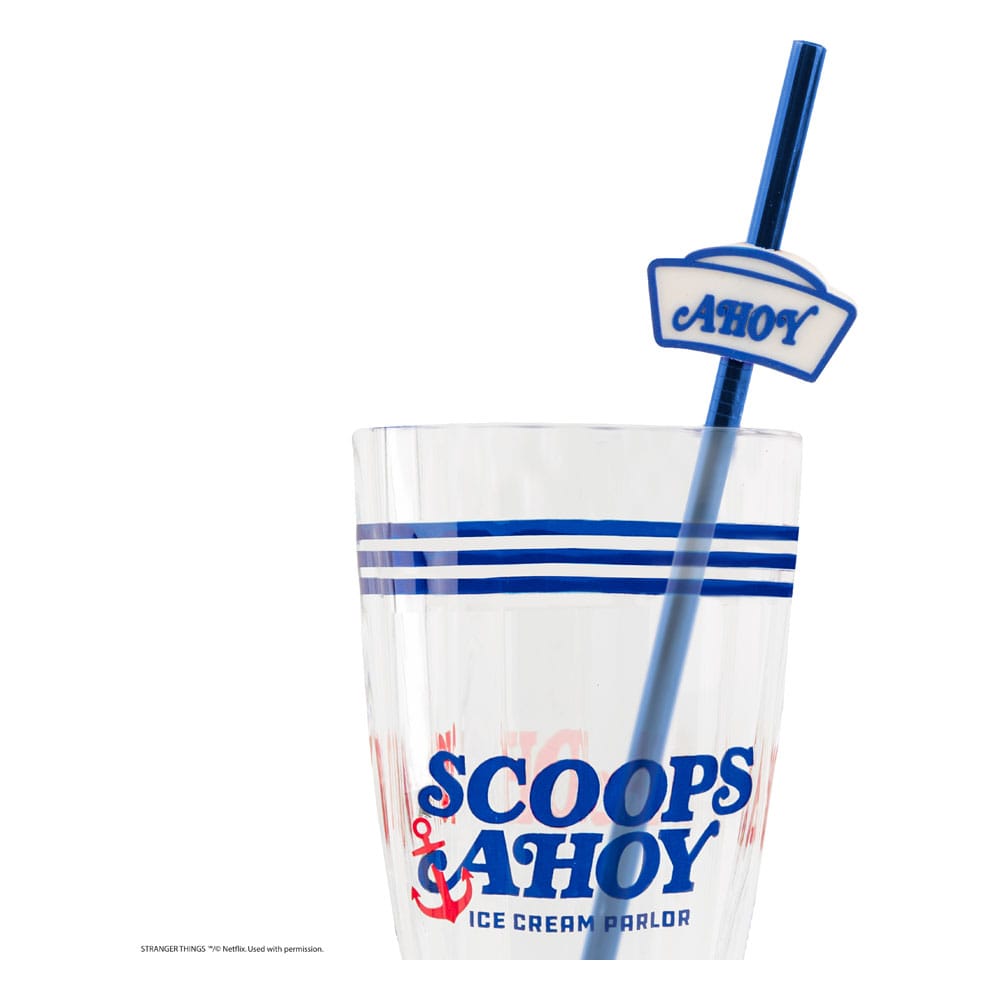 Stranger Things Milkshake Glass Set Scoops Ahoy Glasses & Coasters