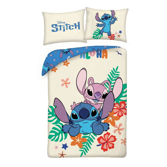 Lilo & Stitch Duvet Set Stitch & Angel Flowers 140 x 200 cm / 70 x 90 cm Blankets & Duvets