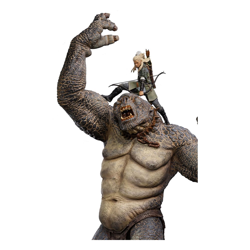 Lord Of The Rings Deluxe Art Scale Statue 1/10 Cave Troll and Legolas 72 cm