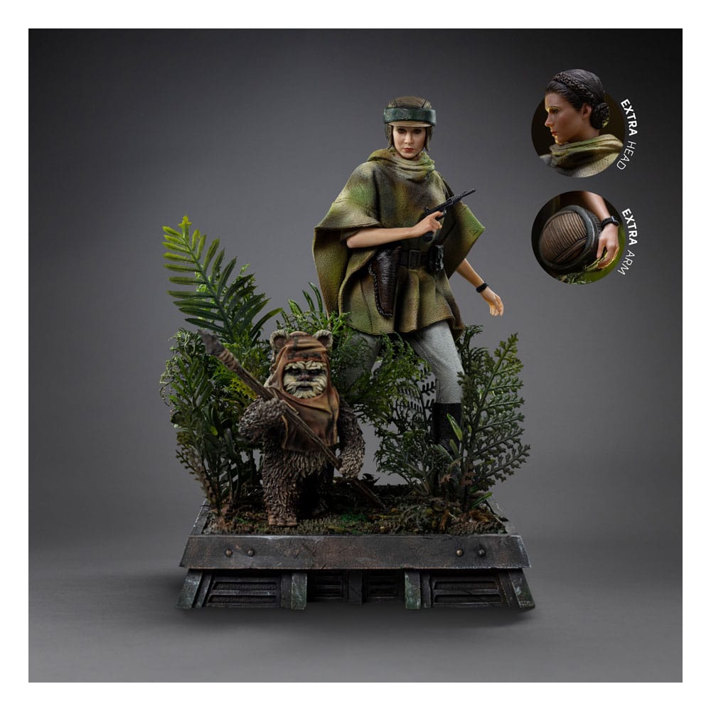 Star Wars Episode VI Art Scale Statue 1/10 Leia and Wicket 21 cm Statues