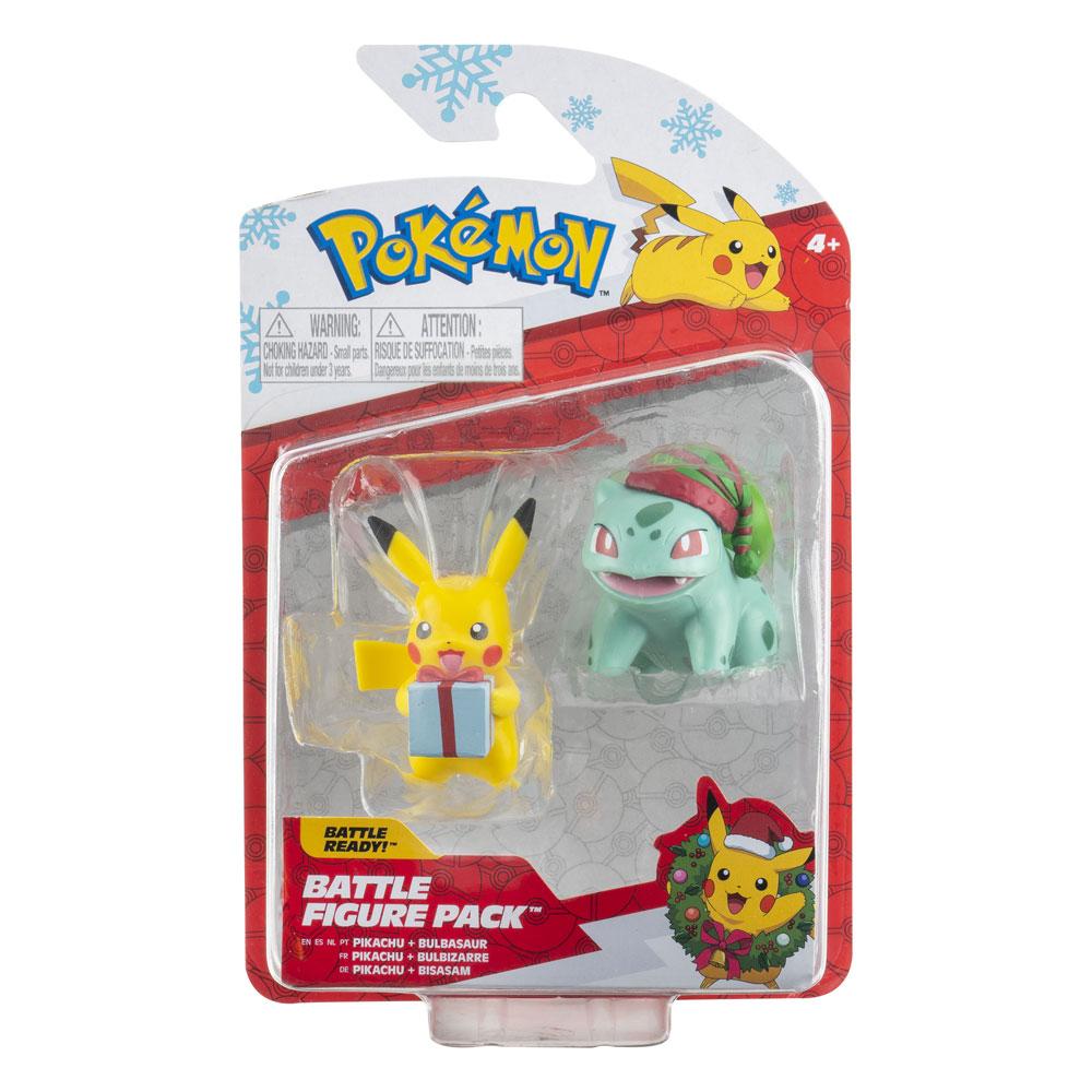 Pokémon Battle Figure Pack Mini Figure 2-Pack Holiday Edition: Pikachu & Bulbasaur 5 cm