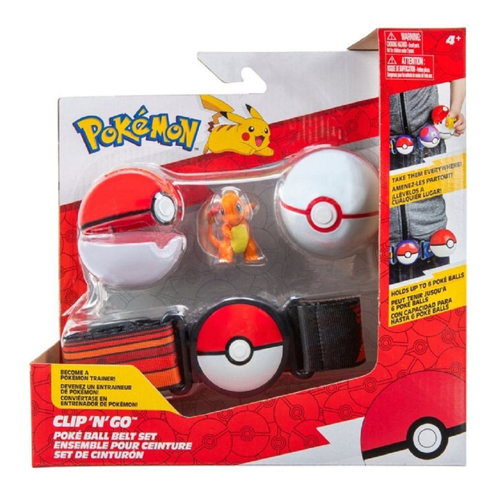 Pokémon Clip'n'Go Poké Ball Belt Set Poké Ball, Luxury Ball & Charmander