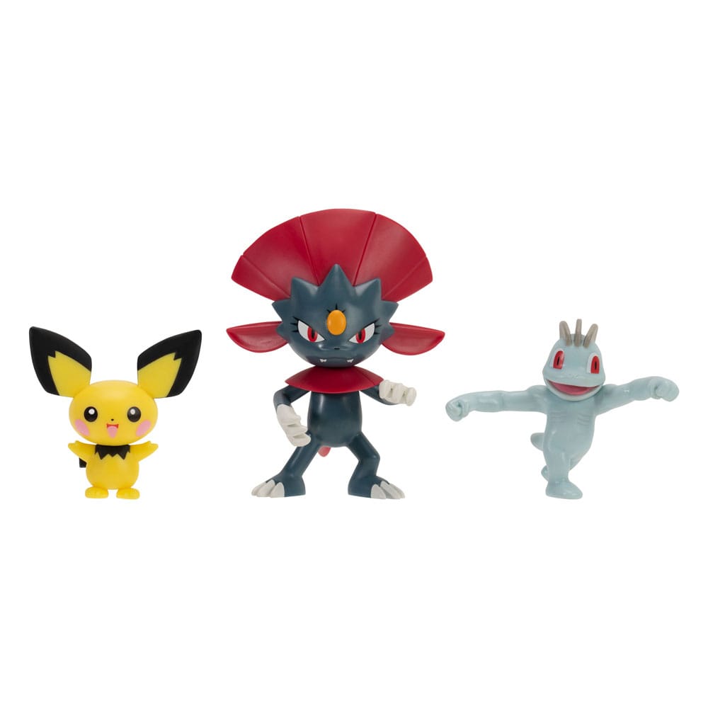 Pokémon First Partner Battle Figure Set Figure 3-Pack Pichu Machop & Weavile Mini-figures