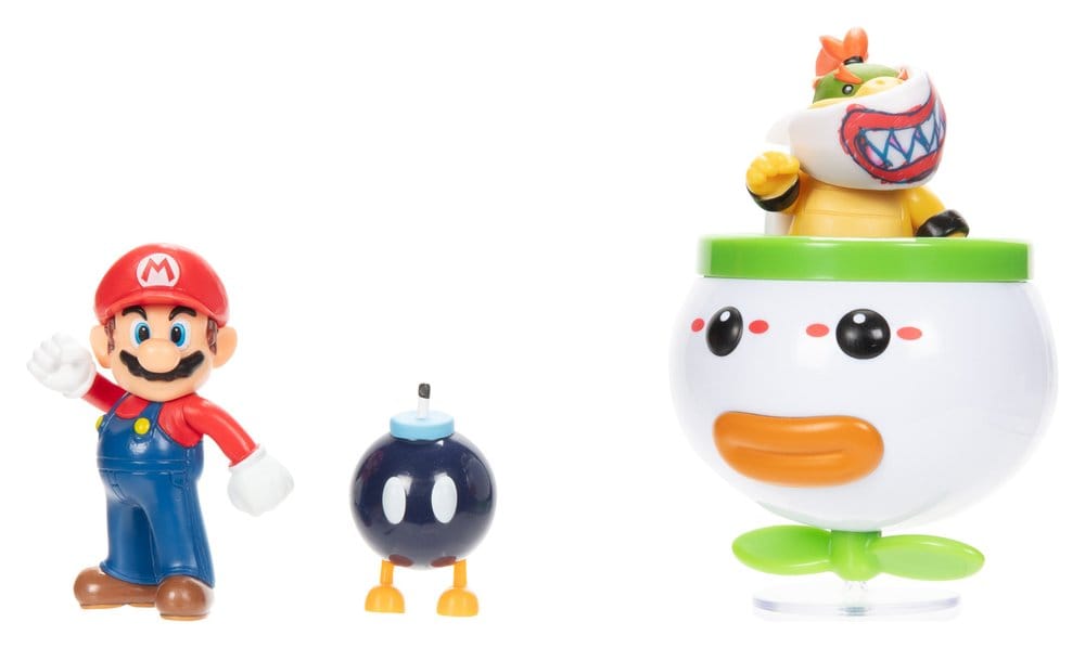 World of Nintendo Mini Figure 2-Pack Mario and Bowser Jr. Clown Car 6 cm