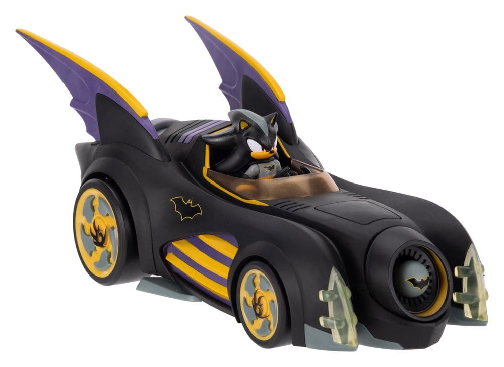 DC x Sonic - The Hedgehog Action Figure with Vehicle Shadow Batman & Batmobile 6 cm