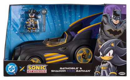 DC x Sonic - The Hedgehog Action Figure with Vehicle Shadow Batman & Batmobile 6 cm