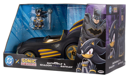 DC x Sonic - The Hedgehog Action Figure with Vehicle Shadow Batman & Batmobile 6 cm