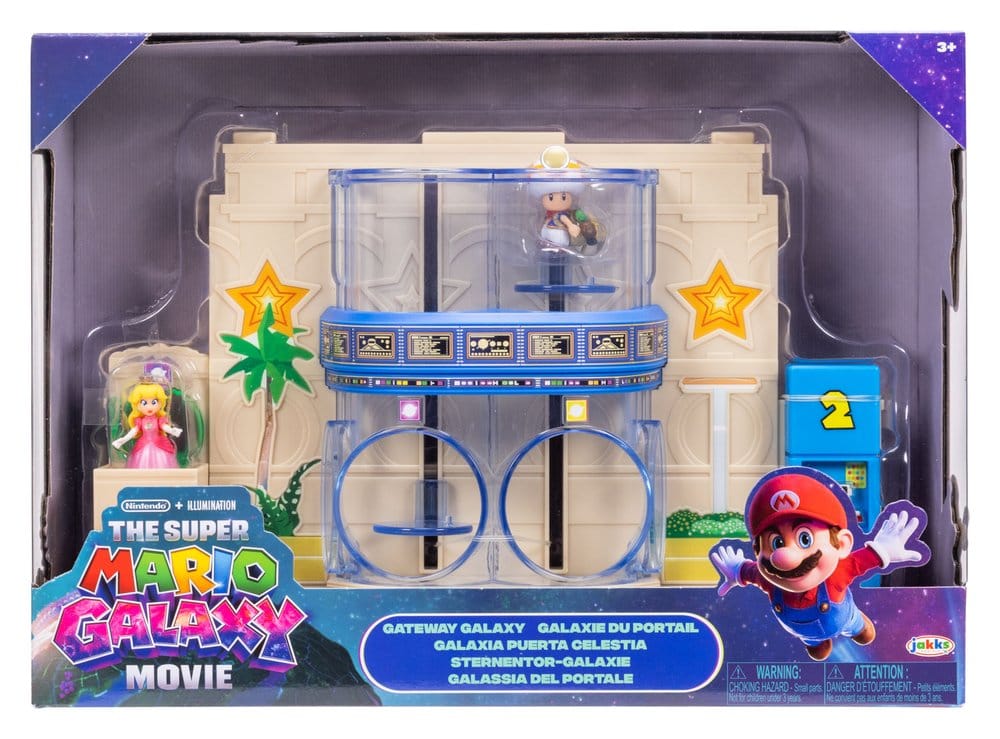 The Super Mario Galaxy Movie Diorama with 2 Mini Figures Gateway Galaxy