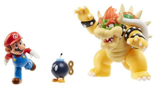 World of Nintendo Action Figure 3-Pack Mario vs. Bowser Lava Battle 6-15 cm
