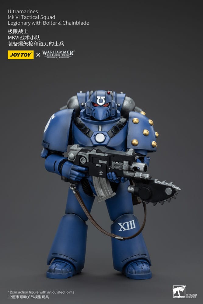 Warhammer The Horus Heresy Action Figure 1/18 Ultramarines MK VI Tactical Squad Legionary with Bolter& Chainblade 12 cm