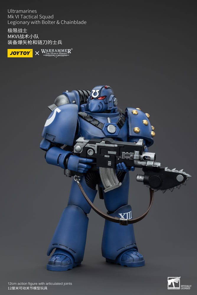 Warhammer The Horus Heresy Action Figure 1/18 Ultramarines MK VI Tactical Squad Legionary with Bolter& Chainblade 12 cm