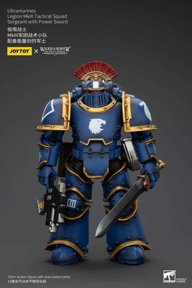 Warhammer The Horus Heresy Action Figure 1/18 Ultramarines Legion MKIII Tactical Squad Sergeant with Power Sword 12 cm