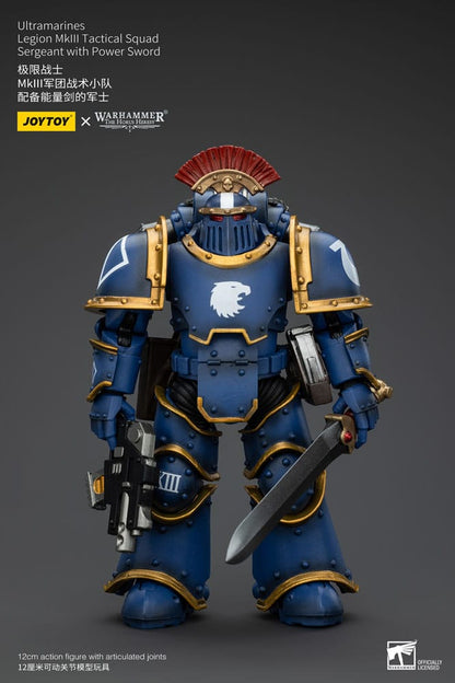 Warhammer The Horus Heresy Action Figure 1/18 Ultramarines Legion MKIII Tactical Squad Sergeant with Power Sword 12 cm