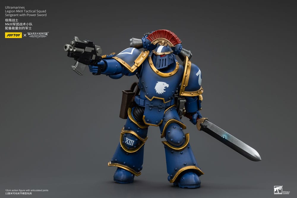 Warhammer The Horus Heresy Action Figure 1/18 Ultramarines Legion MKIII Tactical Squad Sergeant with Power Sword 12 cm